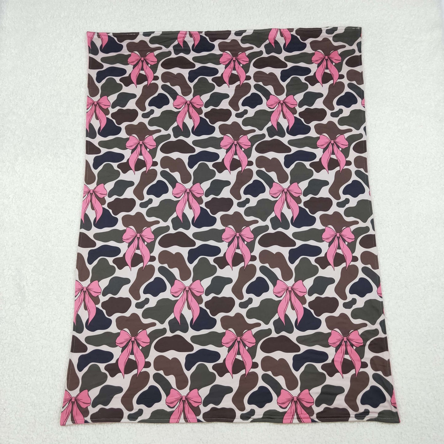 USA Shop Baby Girls Kids Bows Camo Minky Blanket