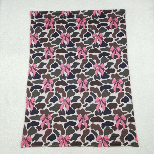 USA Shop Baby Girls Kids Bows Camo Minky Blanket