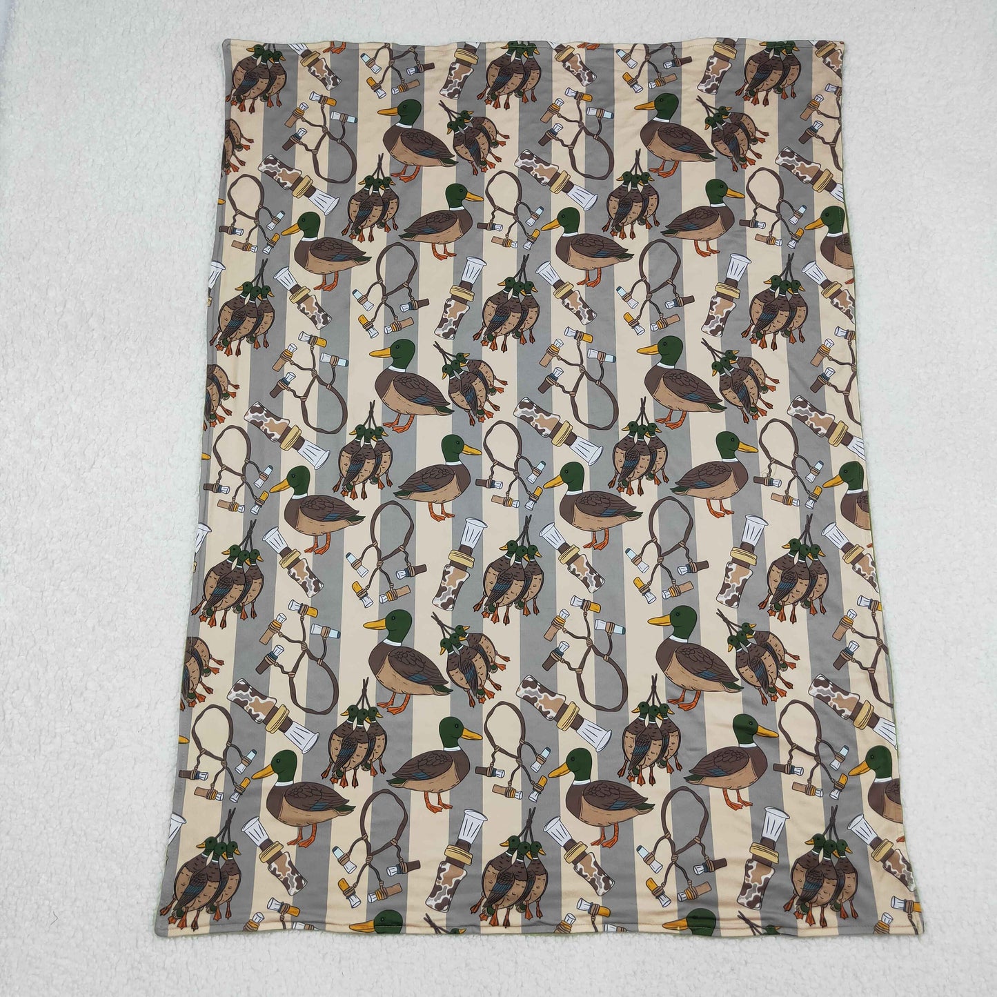 USA Shop Baby Kids Ducks Stripes Hunting Minky Blanket