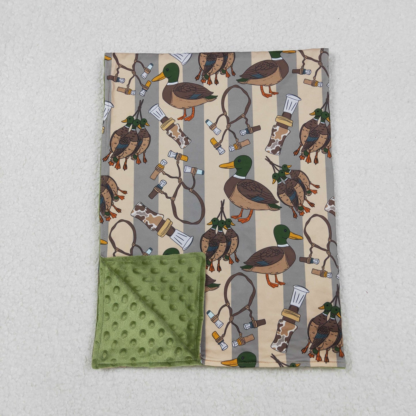 USA Shop Baby Kids Ducks Stripes Hunting Minky Blanket