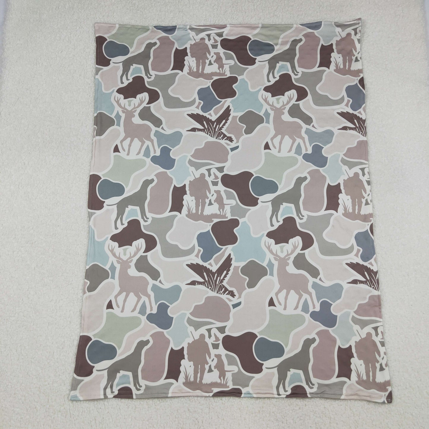 USA Shop Baby Kids Camo Deer Dogs Ducks Hunting Minky Blanket