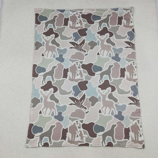 USA Shop Baby Kids Camo Deer Dogs Ducks Hunting Minky Blanket
