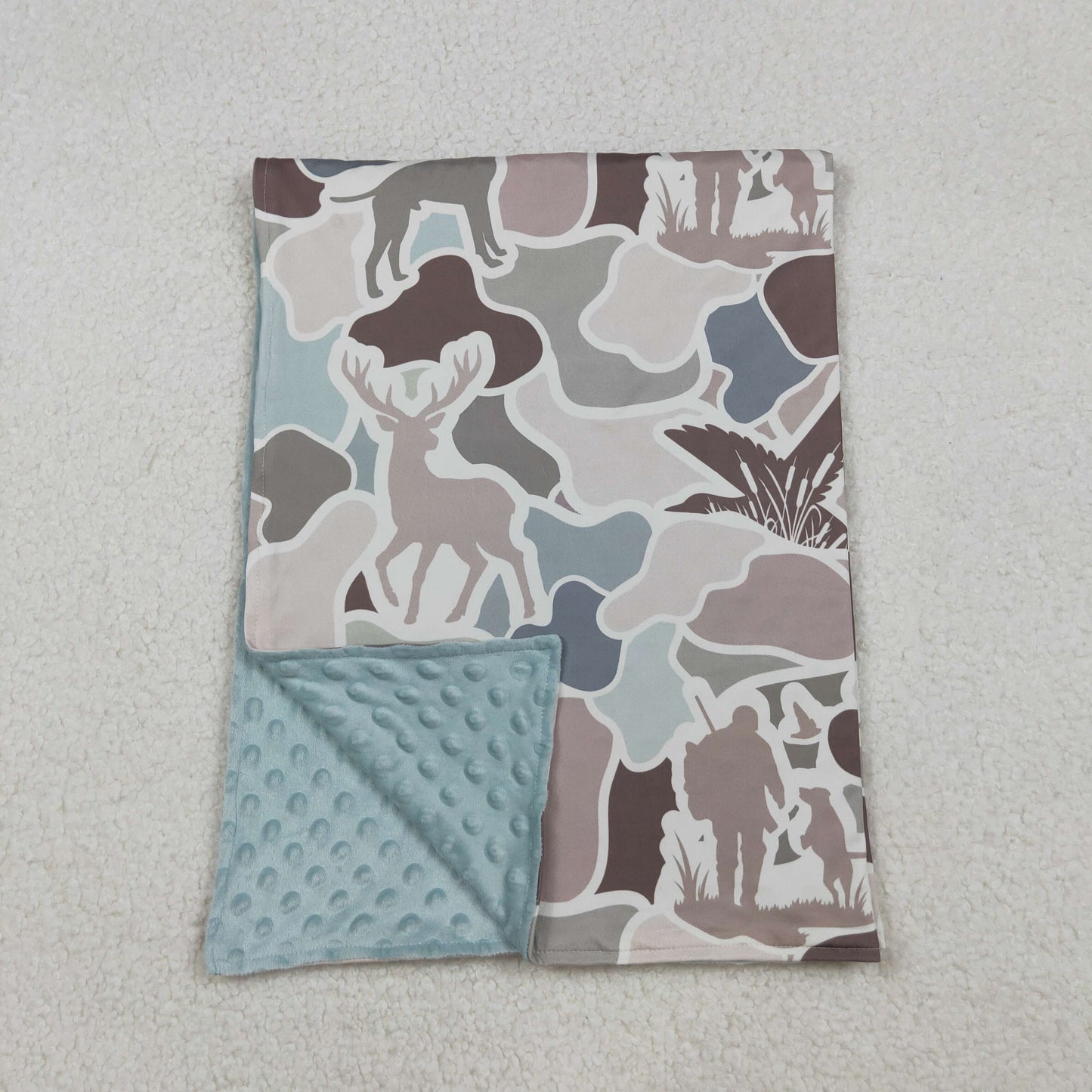 USA Shop Baby Kids Camo Deer Dogs Ducks Hunting Minky Blanket