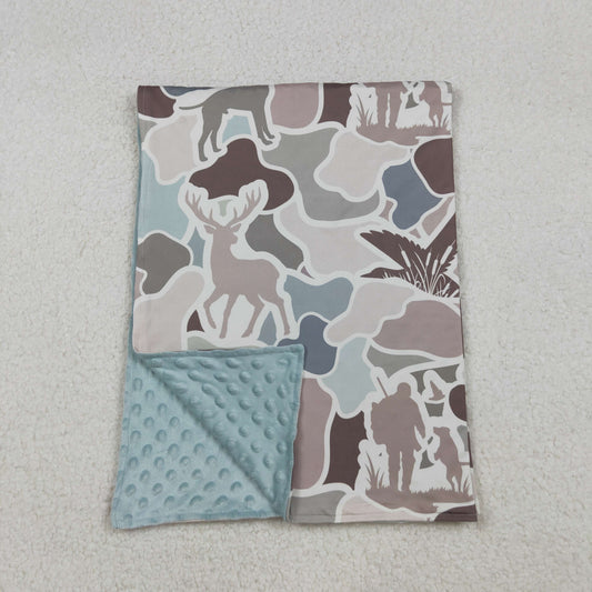 USA Shop Baby Kids Camo Deer Dogs Ducks Hunting Minky Blanket