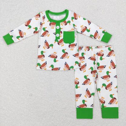 Sibling Baby Boys Long Sleeves Deer Ducks Fishing Shirts Pants Hunting Pajamas Sets