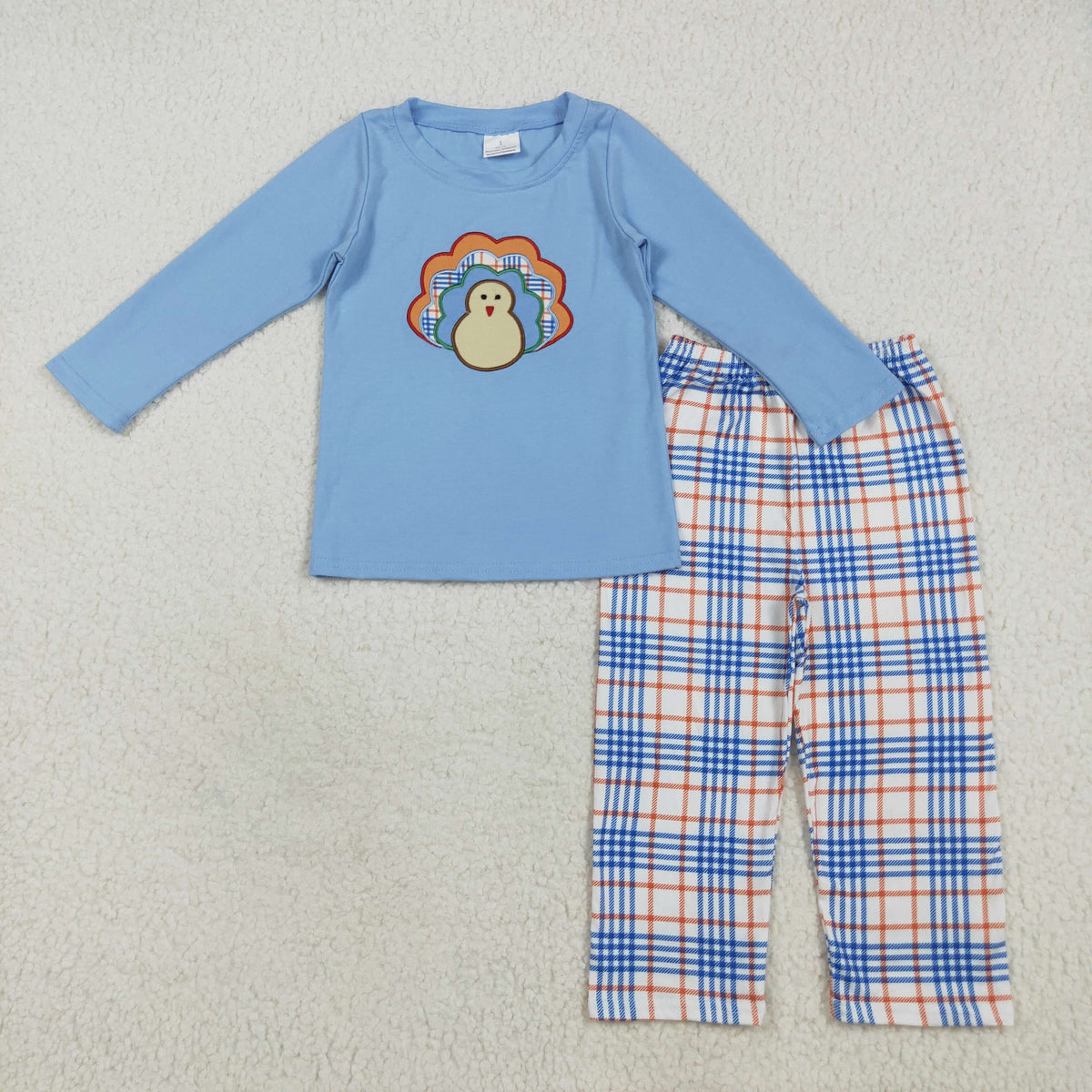 Baby Boy Girl Long Sleeves Embroidery turkey Sibling Romper Set Thanksgiving Clothes