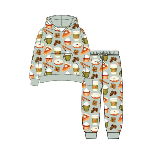 Preorder Baby Boys Kids Long Sleeves Pocket Hoodie Cakes Tops Jogger Pants Set Clothes ( Moq 5 )