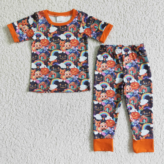 Pomotion  Baby Boys Kids Short Sleeves Short Pants Halloween Pajamas Set