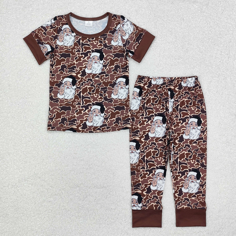 USA Shop Baby Boys Kids Christmas Santa Shirt Pants Bamboo Set Pajamas Clothes