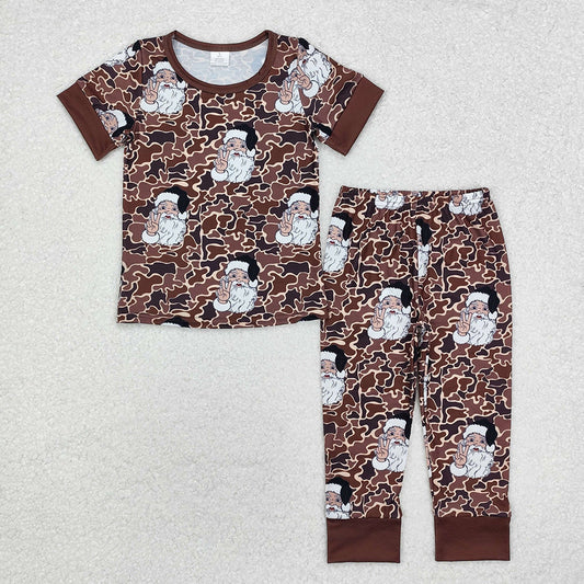 USA Shop Baby Boys Kids Christmas Santa Shirt Pants Bamboo Set Pajamas Clothes