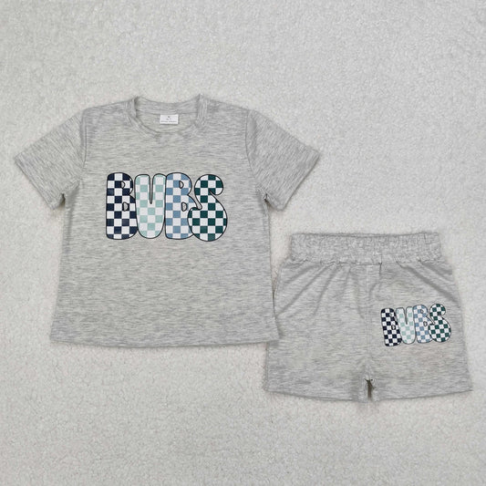 USA Shop Baby Boys Kids Cotton Short Sleeves Bubs Shirt Grey Shorts Summer Set