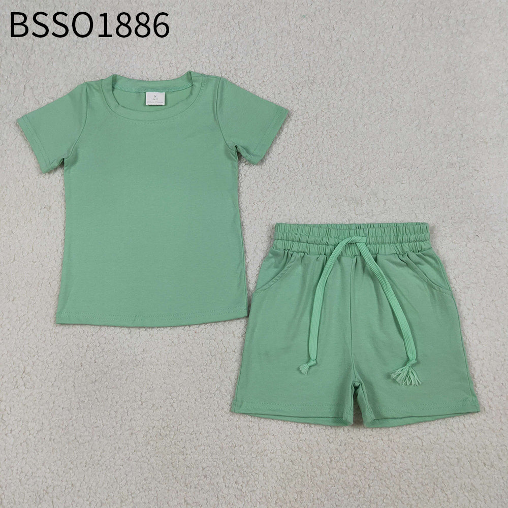 RTS Sibling Baby Boys Kids Short Sleeves Shirts Pockets Shorts Summer Cotton Sets Clothes