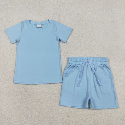 RTS Sibling Baby Boys Kids Short Sleeves Shirts Pockets Shorts Summer Cotton Sets Clothes