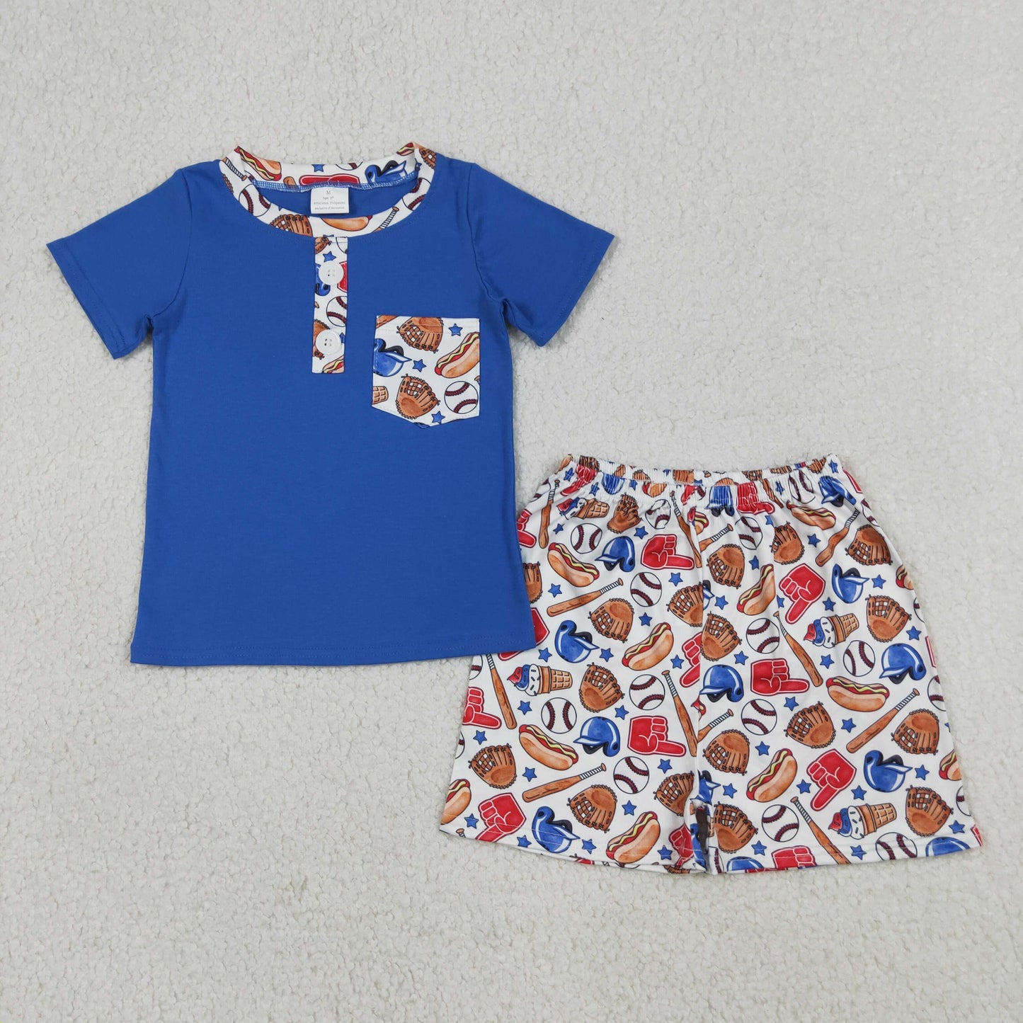 Sibling Baby Boys Kids Short Sleeves Baseball Shirt Shorts Set Romper 4th of July Clothes