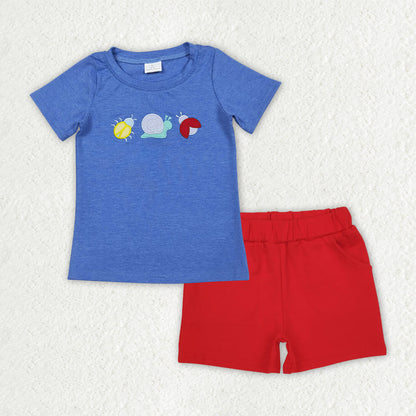 Sibling Baby Boys Girls Kids Embroidery Animals Tops Shorts Sets Romper Clothes