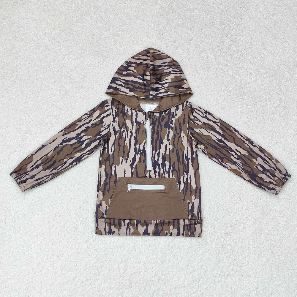 USA Shop Baby Boys Kids Long Sleeves Camo Hoodie Zipper Pocket Pullover Shirt