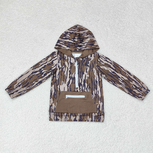 USA Shop Baby Boys Kids Long Sleeves Camo Hoodie Zipper Pocket Pullover Shirt