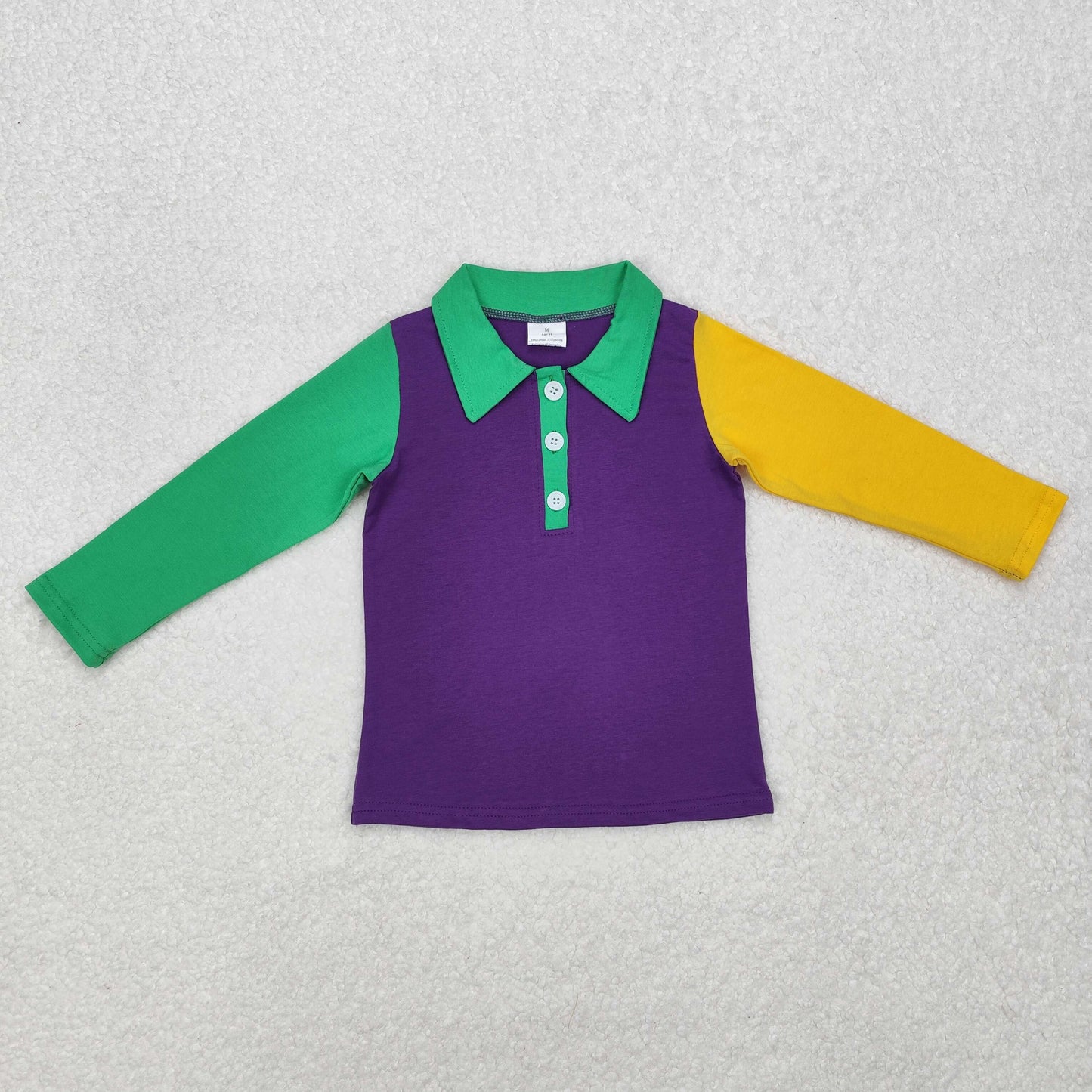 Sibling Baby Boys Kids Mardi Gras Buttons Zipper Pullovers Shirts Tops