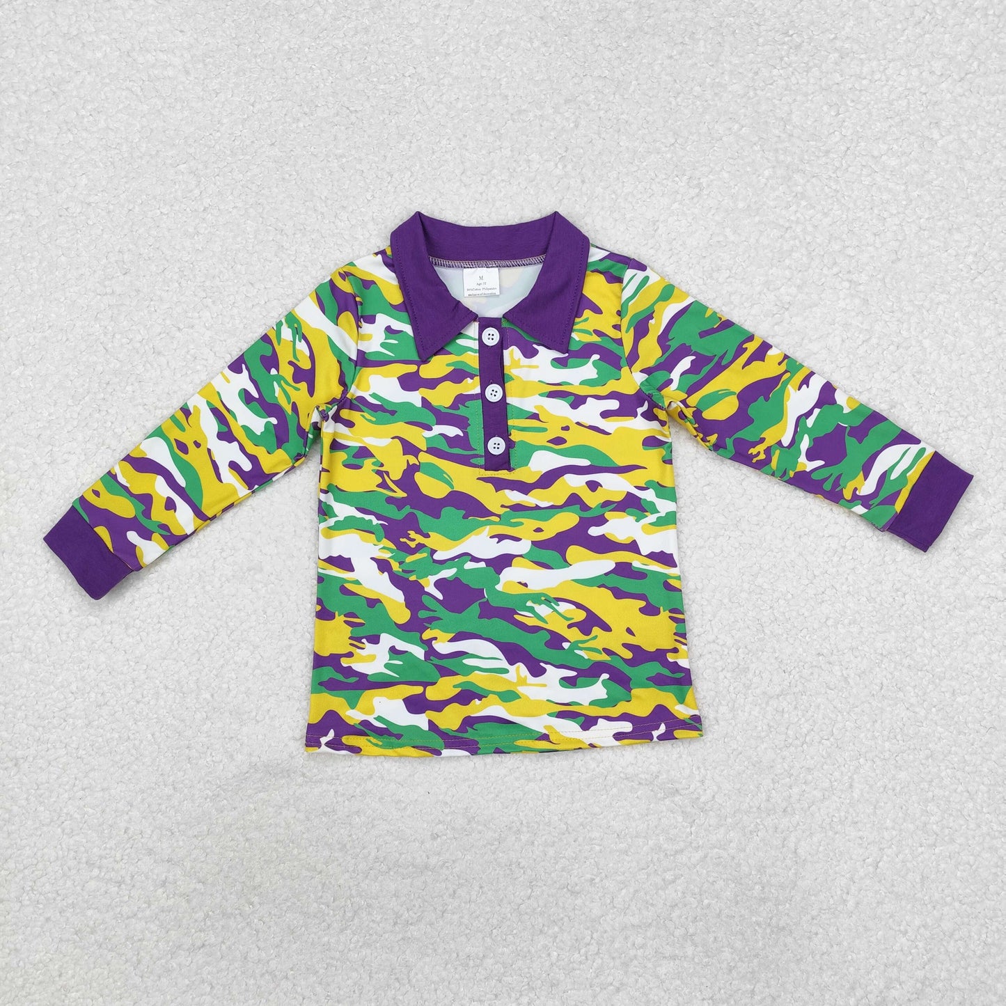 Sibling Baby Boys Kids Mardi Gras Buttons Zipper Pullovers Shirts Tops