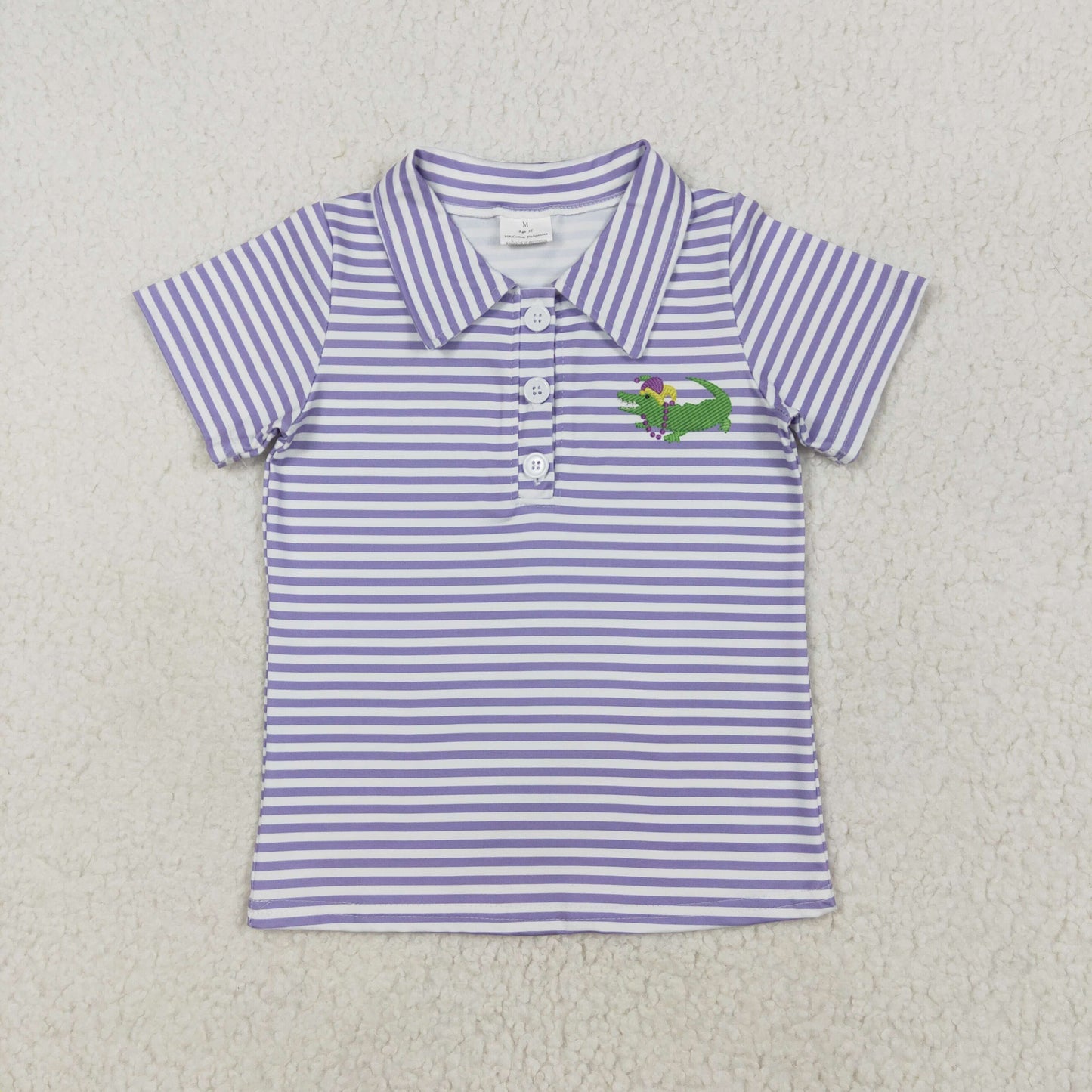 Sibling Baby Boys Kids Short Sleeves Mardi Gras Buttons Shirts Tops