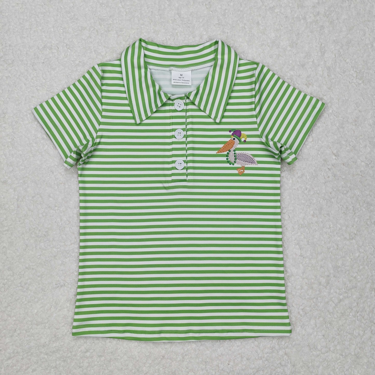 Sibling Baby Boys Kids Short Sleeves Mardi Gras Buttons Shirts Tops