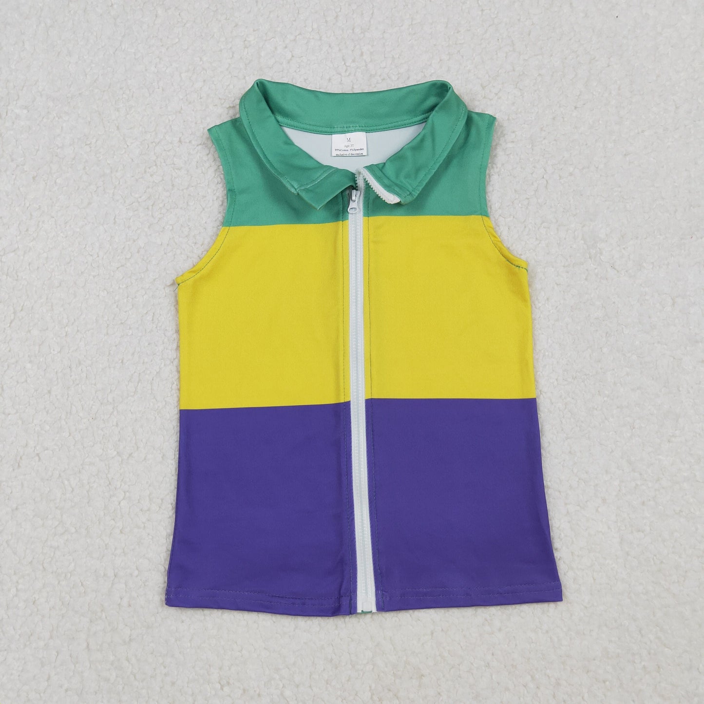 Sibling Baby Boys Kids Mardi Gras Buttons Zipper Pullovers Shirts Tops