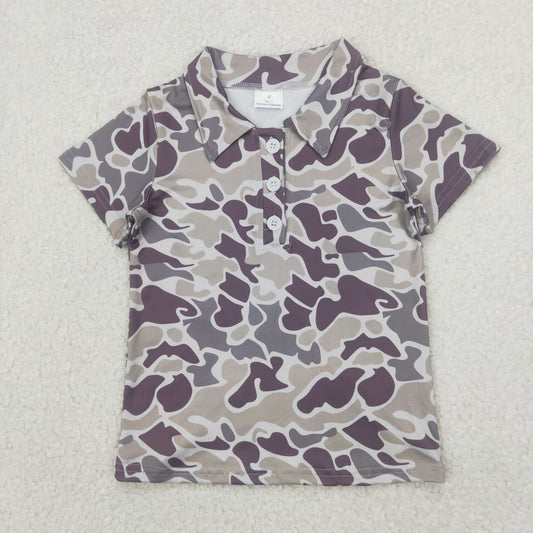 USA Shop Baby Boys Short Sleeves Camo Buttons Polo Shirt Tops Clothes