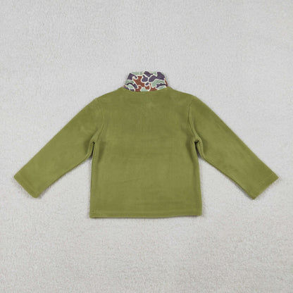 RTS Sibling Baby Boys Girls Long Sleeves Camo Hearts Bows Santa Print Zipper Fleece Pullovers Shirts Tops