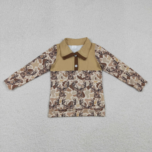 USA Shop Baby Boys Kids Long Sleeves Deer Camo Buttons Pullover Hunting Shirt Tops