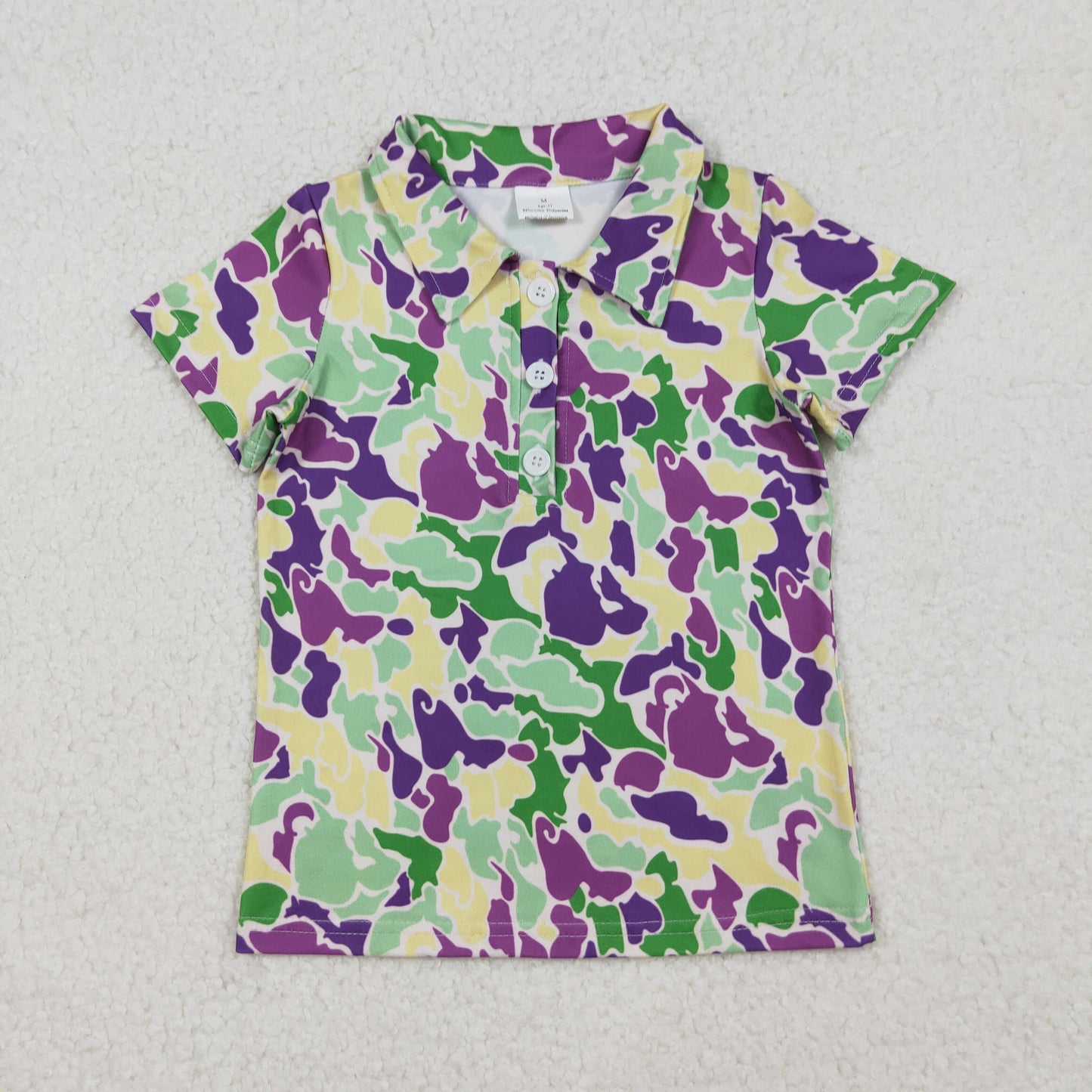 Sibling Baby Boys Kids Short Sleeves Mardi Gras Buttons Shirts Tops