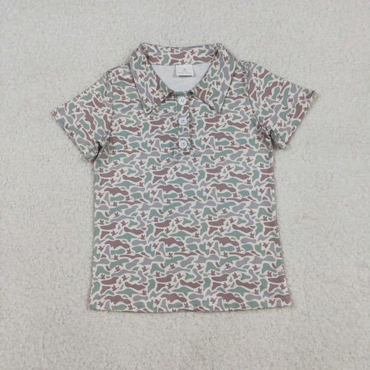 Sibling Baby Boys Short Sleeves Southern Camo Buttons Hunting Shirts Tops