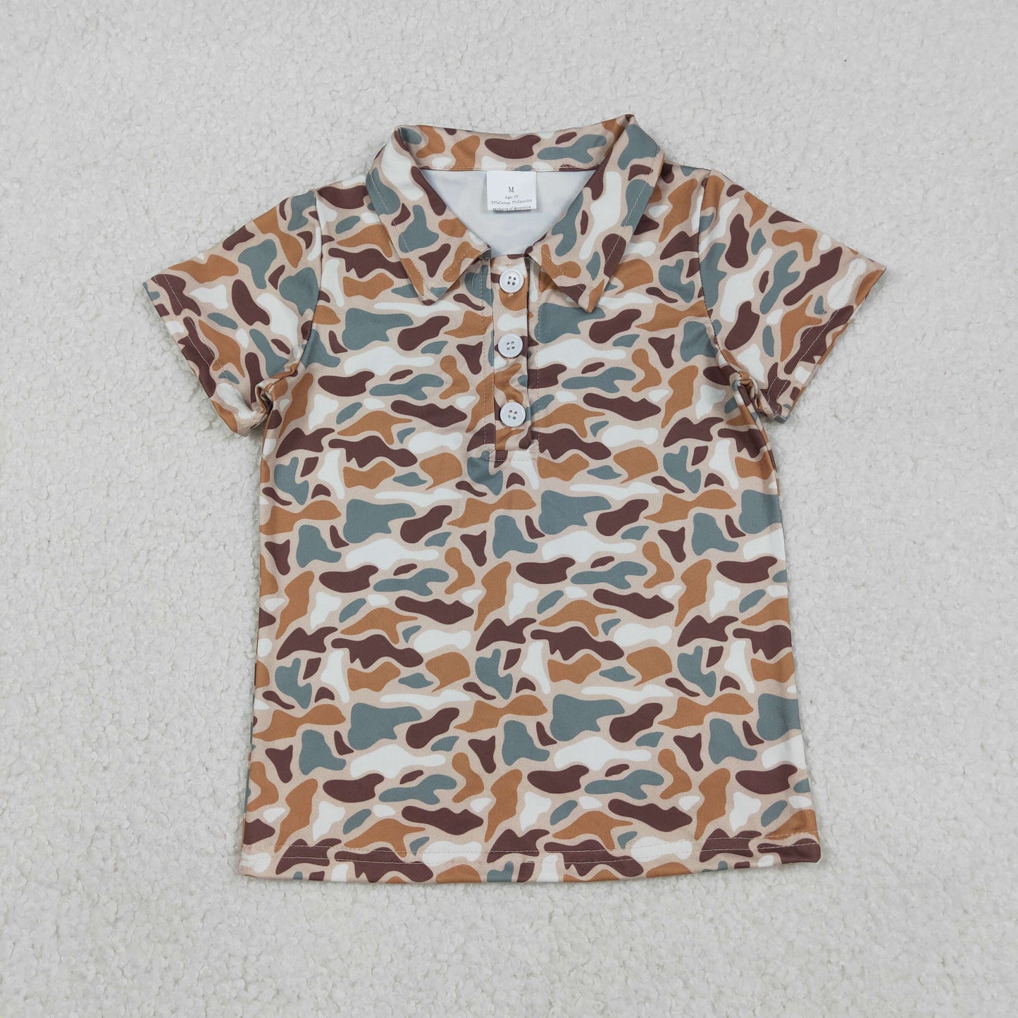 Sibling Baby Boys Short Sleeves Southern Camo Buttons Hunting Shirts Tops