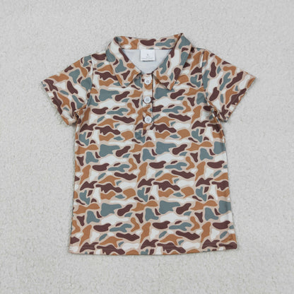Sibling Baby Boys Short Sleeves Southern Camo Buttons Hunting Shirts Tops