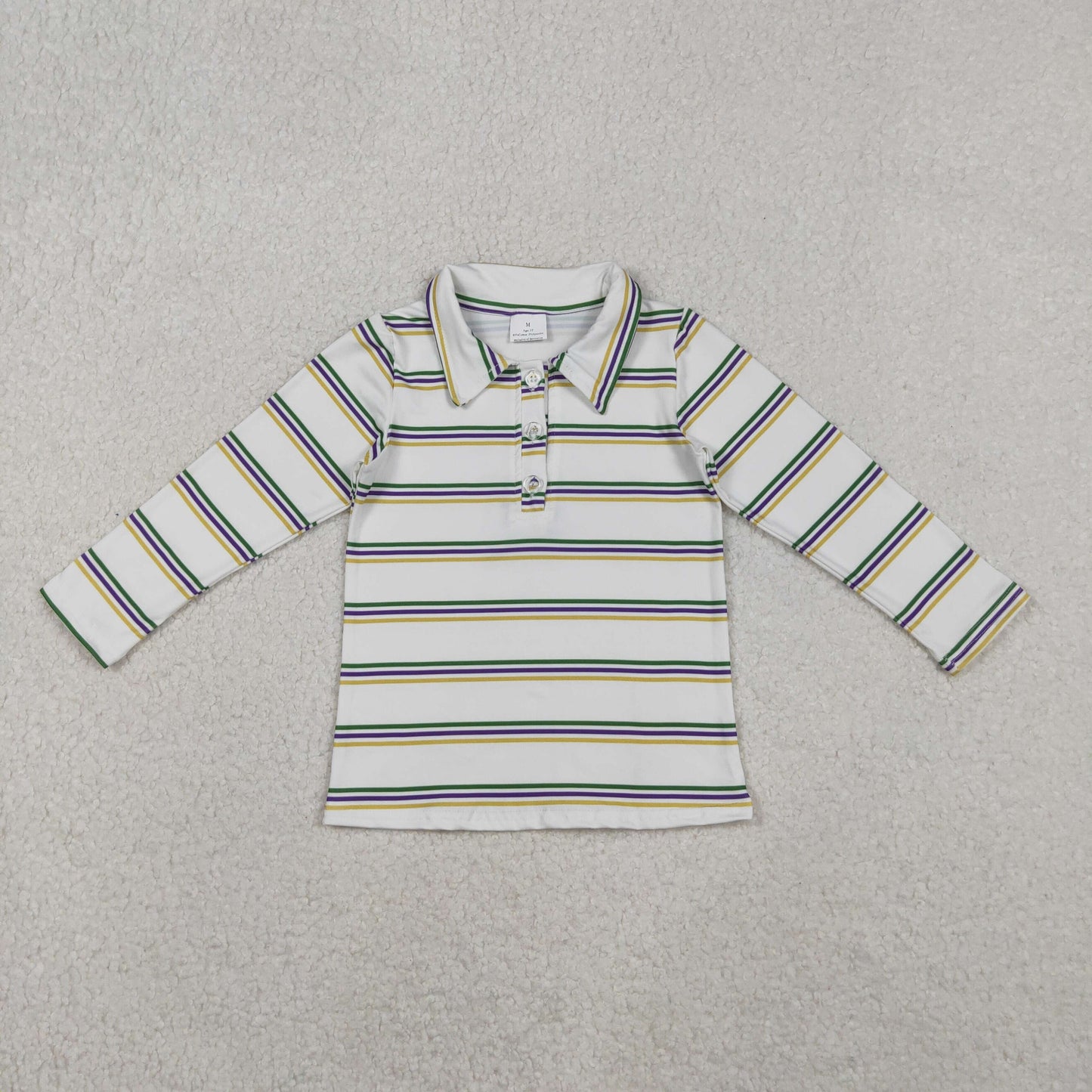 Sibling Baby Boys Kids Mardi Gras Buttons Zipper Pullovers Shirts Tops