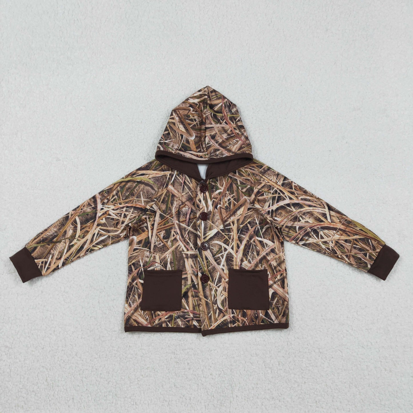 Sibling Baby Boys Kids Southern Camo Print Hoodie Pockets Buttons Shirts Coats