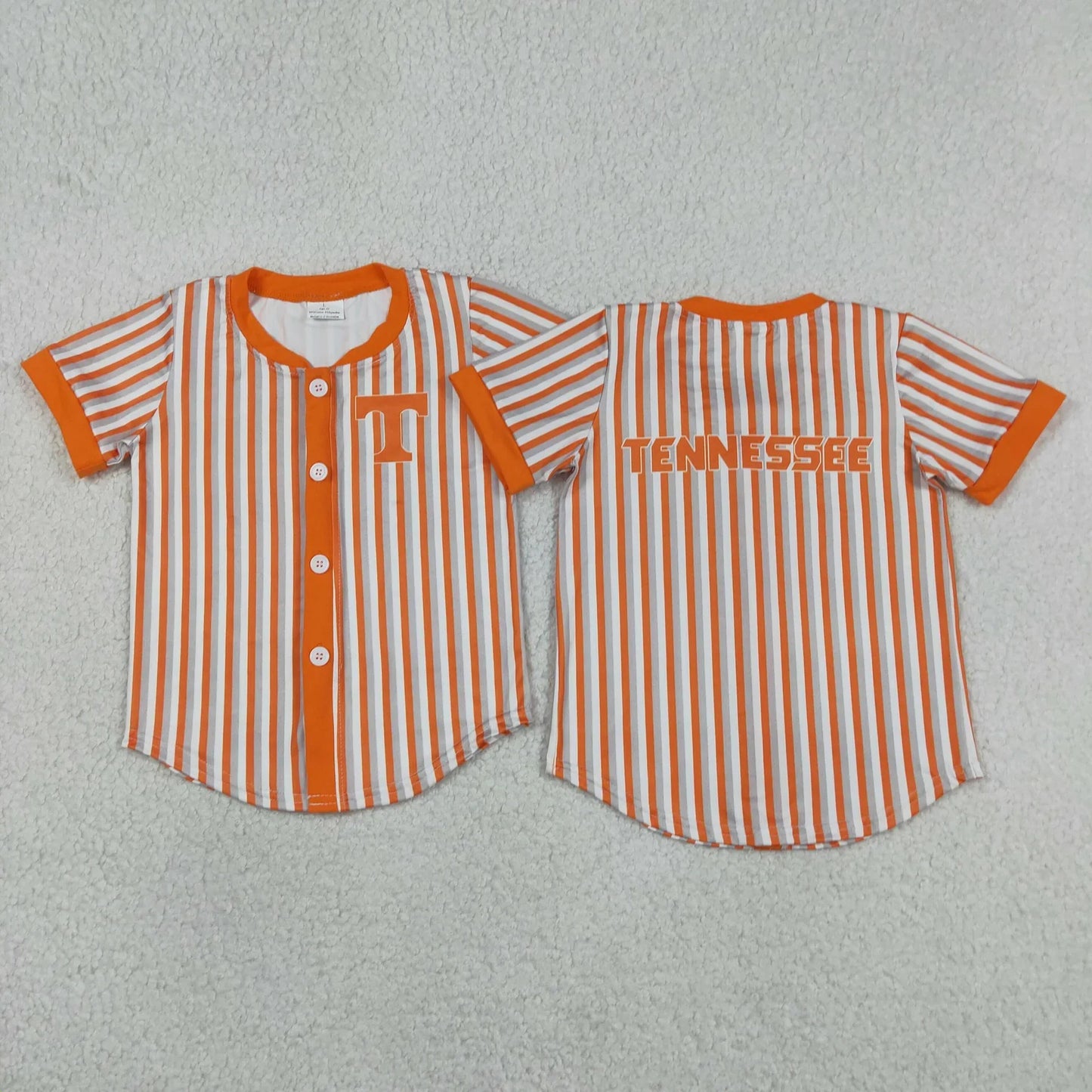 Sibling Baby Boy Kids Short Sleeves Stripes Buttons Shirts Team Tops Clothes