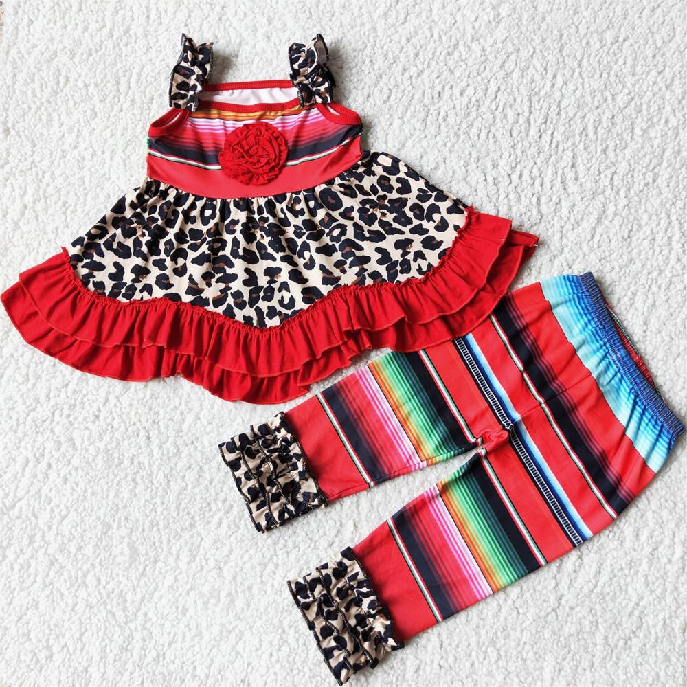 Promotion Baby Girl Leopard Stripes Outfits