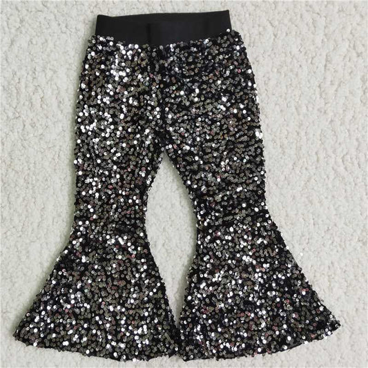 USA Shop Baby Girls Kids Black Sequins Bell Bottoms Pants Clothes
