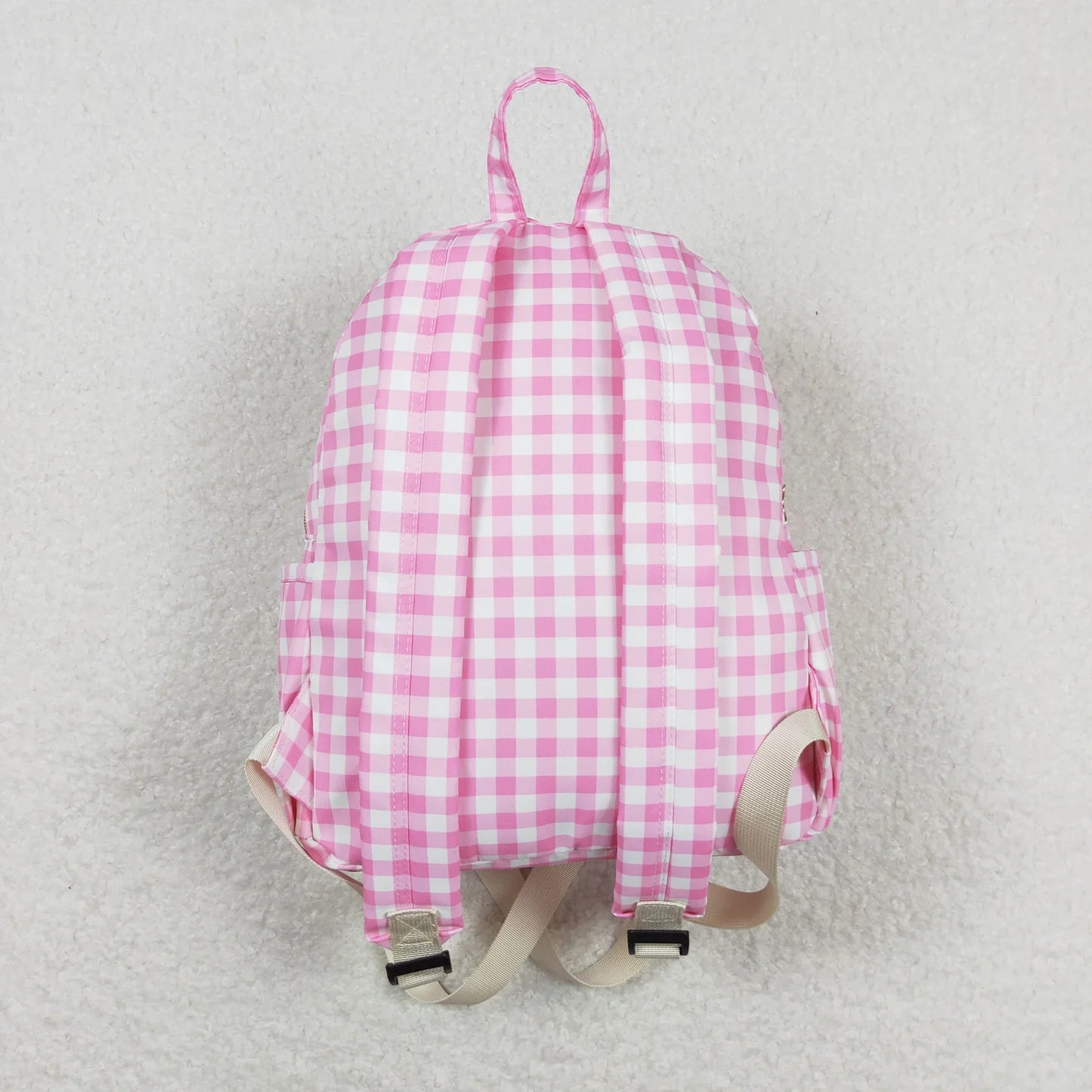 RTS Baby Girls Kids Pink Plaid Zipper Backpack School Ruffle Bag