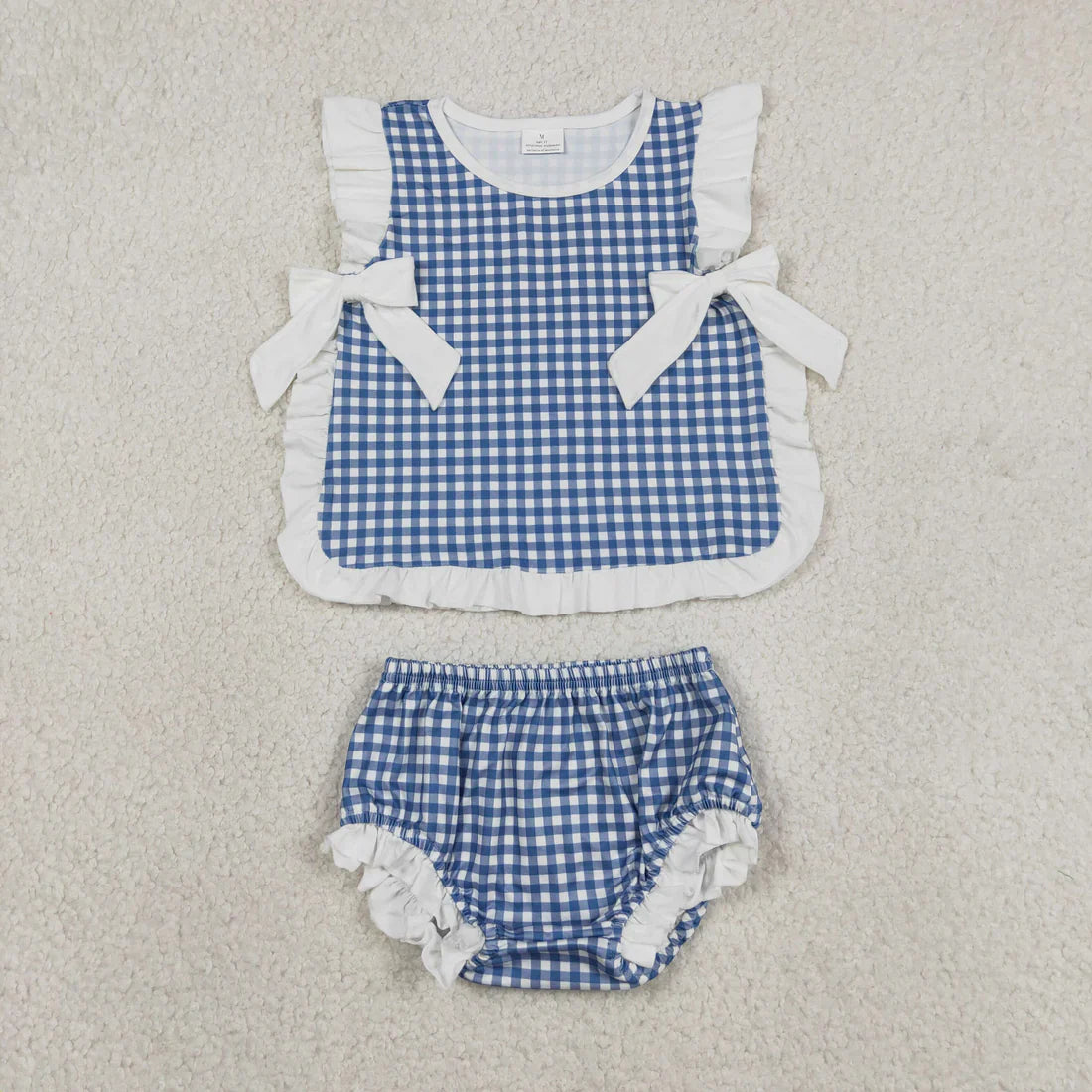 Sibling Baby Girls Kids Plaid Tops Bummie Shorts Sets Summer Clothes