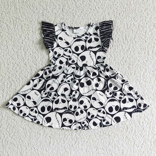 Promotion Baby Girl Halloween Skull Twirl Dress