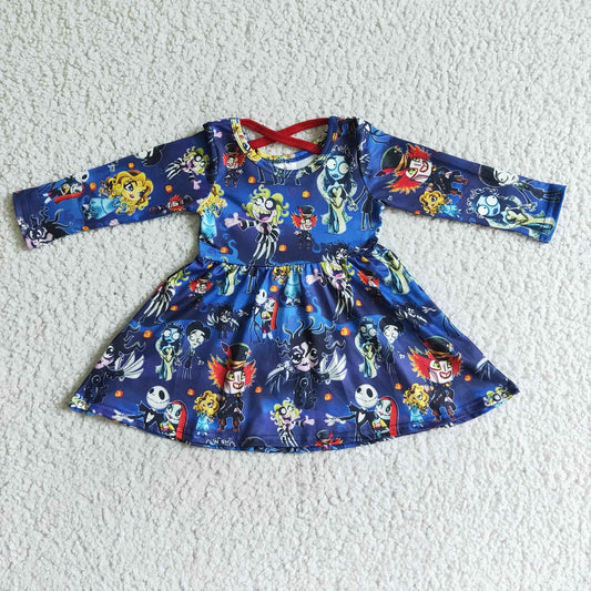 Promotion Baby Girl Long Sleeves Twirl Halloween Dress