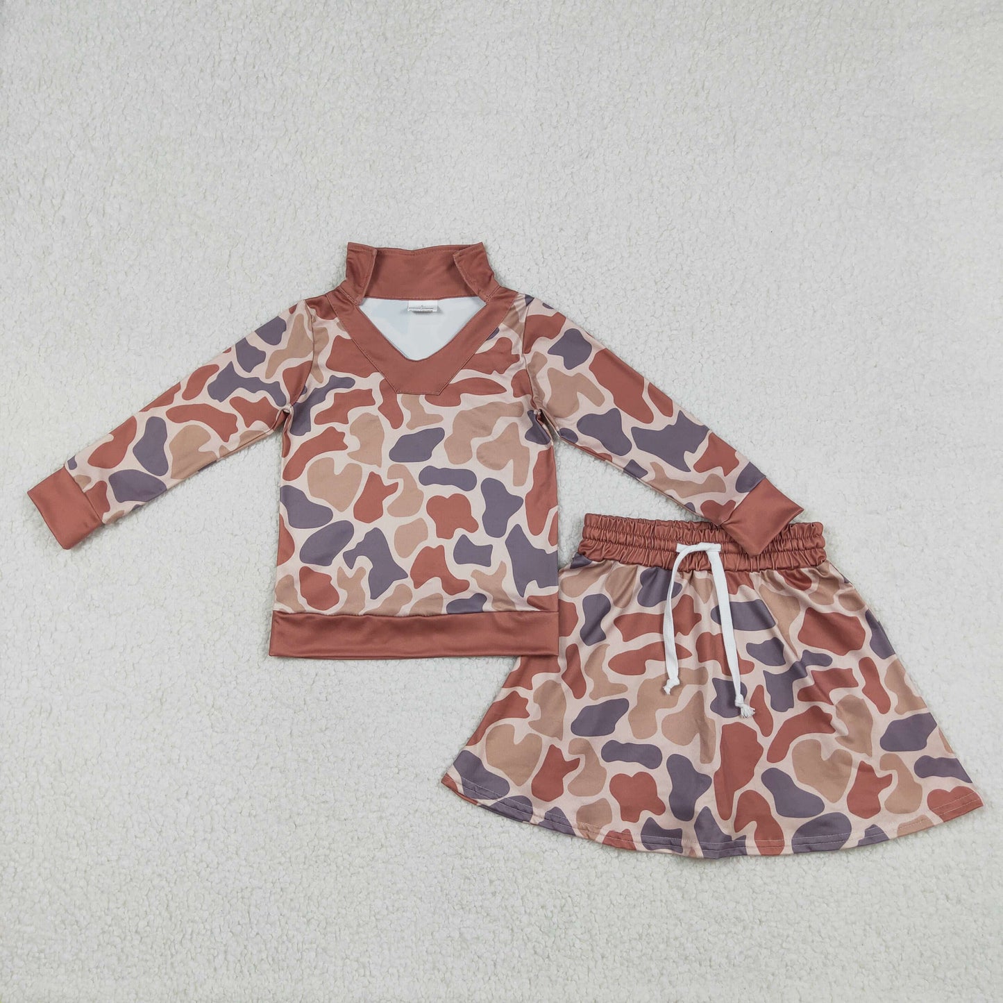 Sibling Baby Girls Southern Camo Long Sleeve Top Skirt Shorts Clothes
