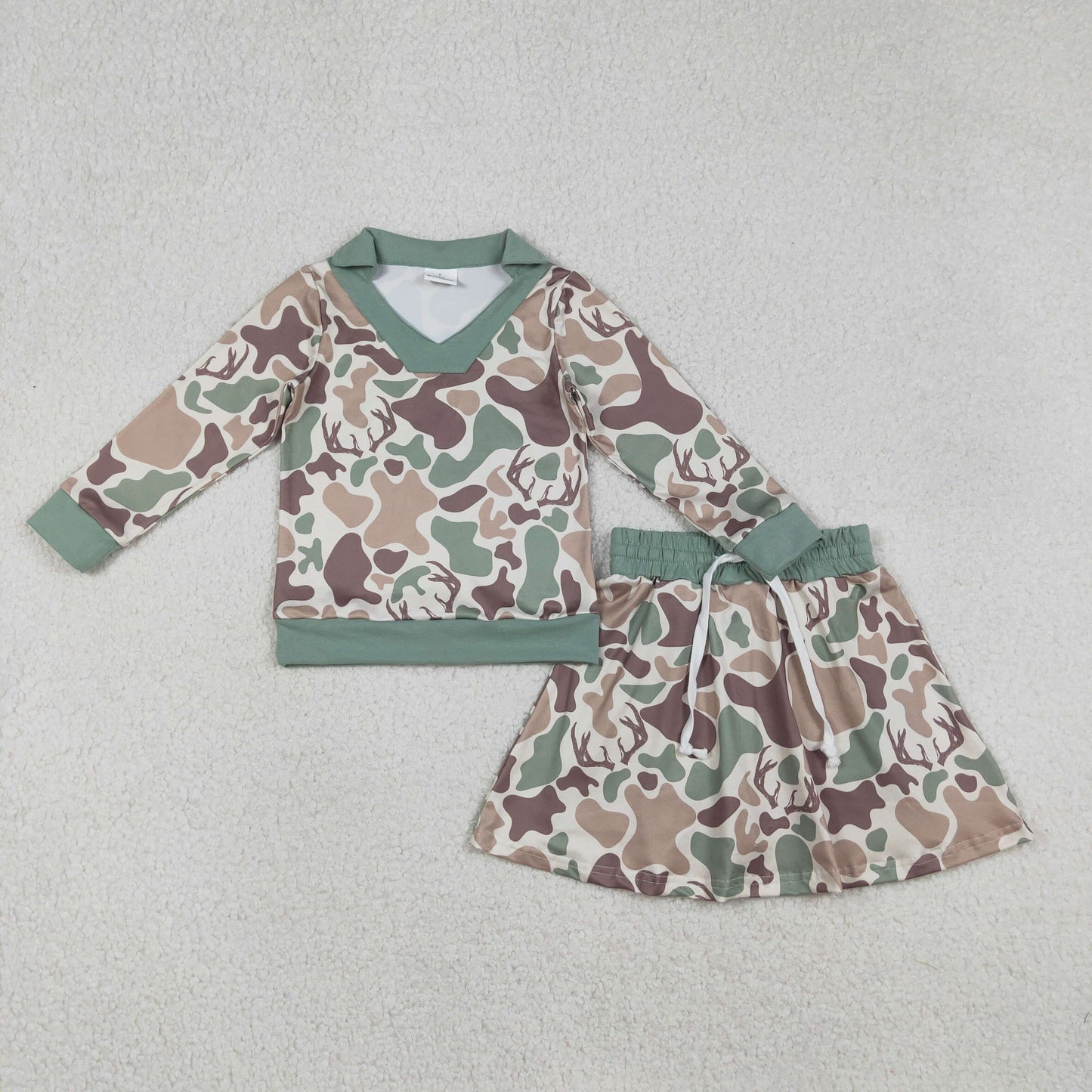 Sibling Baby Girls Southern Camo Long Sleeve Top Skirt Shorts Clothes