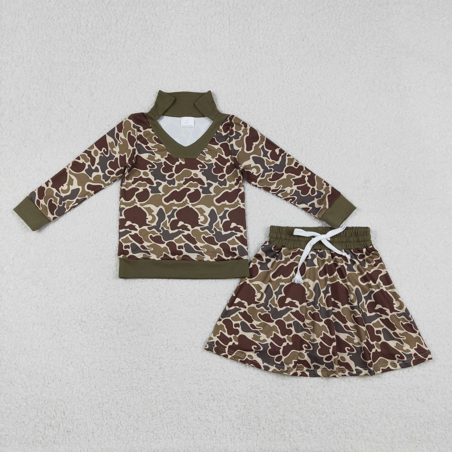 Sibling Baby Girls Southern Camo Long Sleeve Top Skirt Shorts Clothes