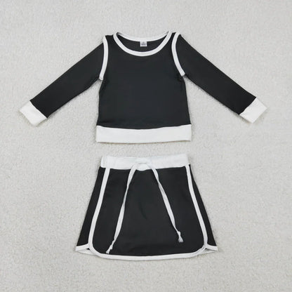 RTS Sibling Baby Girls Kids Long Sleeve Shirts Skirts Shorts Yoga Clothes Sets