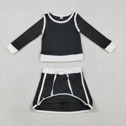 RTS Sibling Baby Girls Kids Long Sleeve Shirts Skirts Shorts Yoga Clothes Sets
