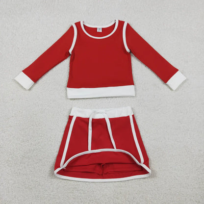 RTS Sibling Baby Girls Kids Long Sleeve Shirts Skirts Shorts Yoga Clothes Sets