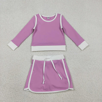 RTS Sibling Baby Girls Kids Long Sleeve Shirts Skirts Shorts Yoga Clothes Sets