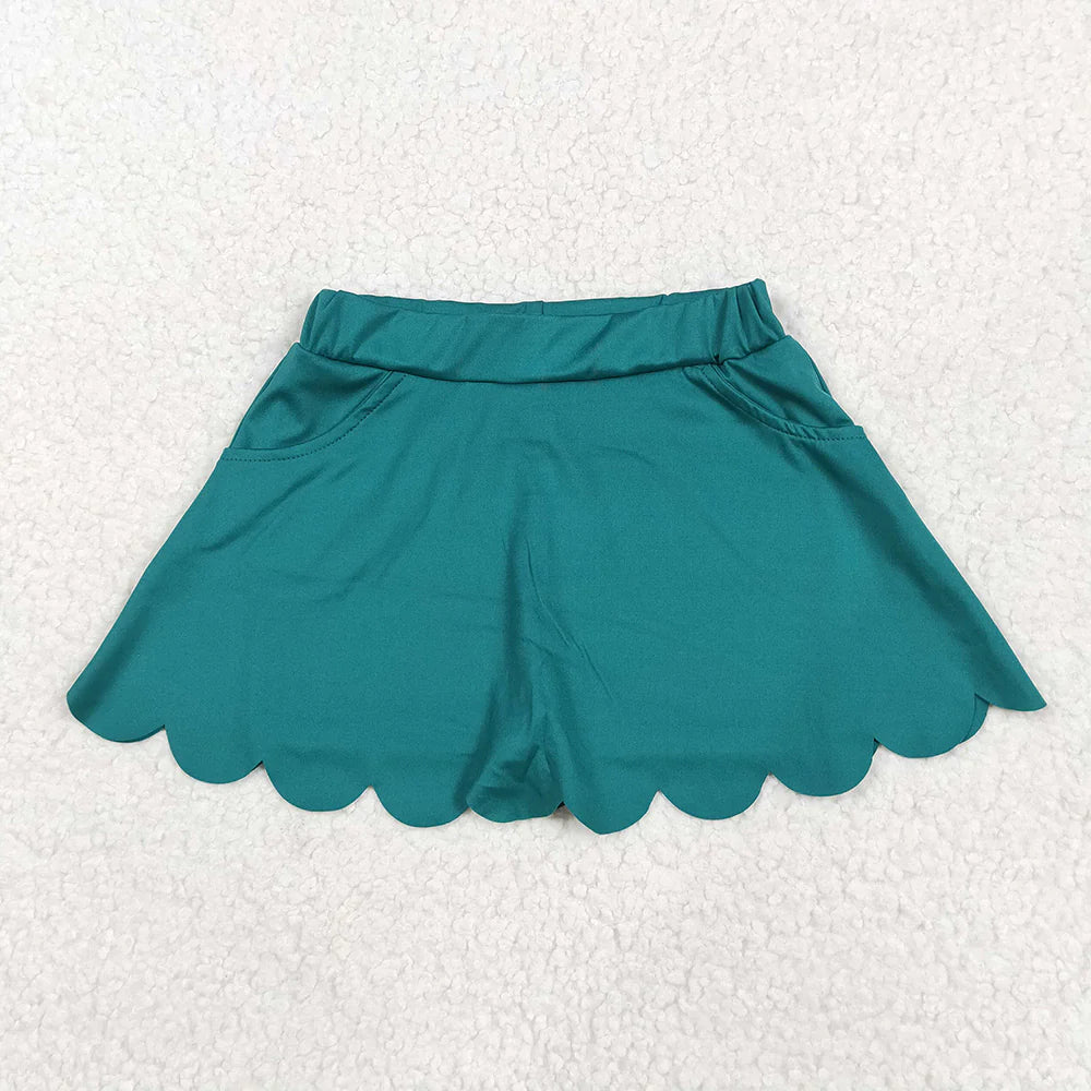 Baby Girl Kids Green Scallop Skort Yoga Shorts Skirt Bottoms